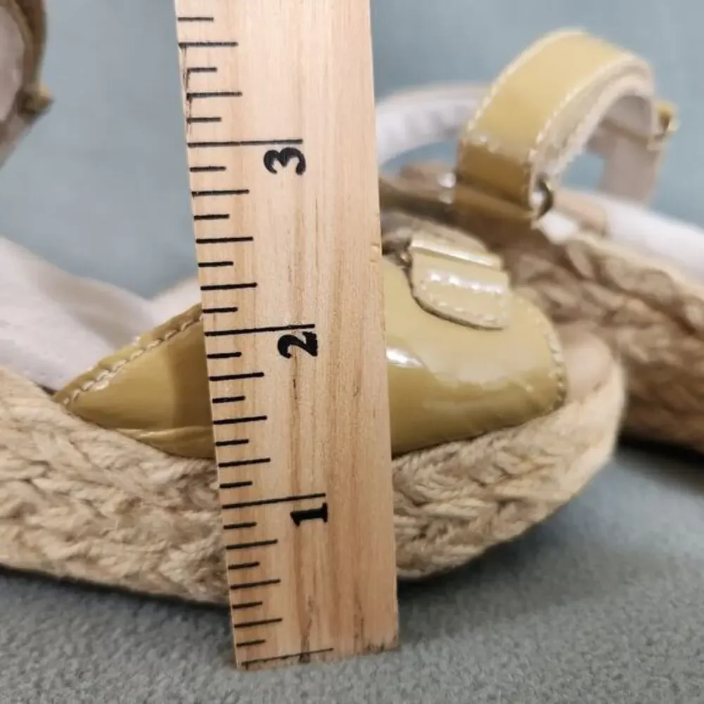 SOFTWALK Women's Patent Leather Espadrille Wedges Size 7M Comfort‎ Shoes Tan